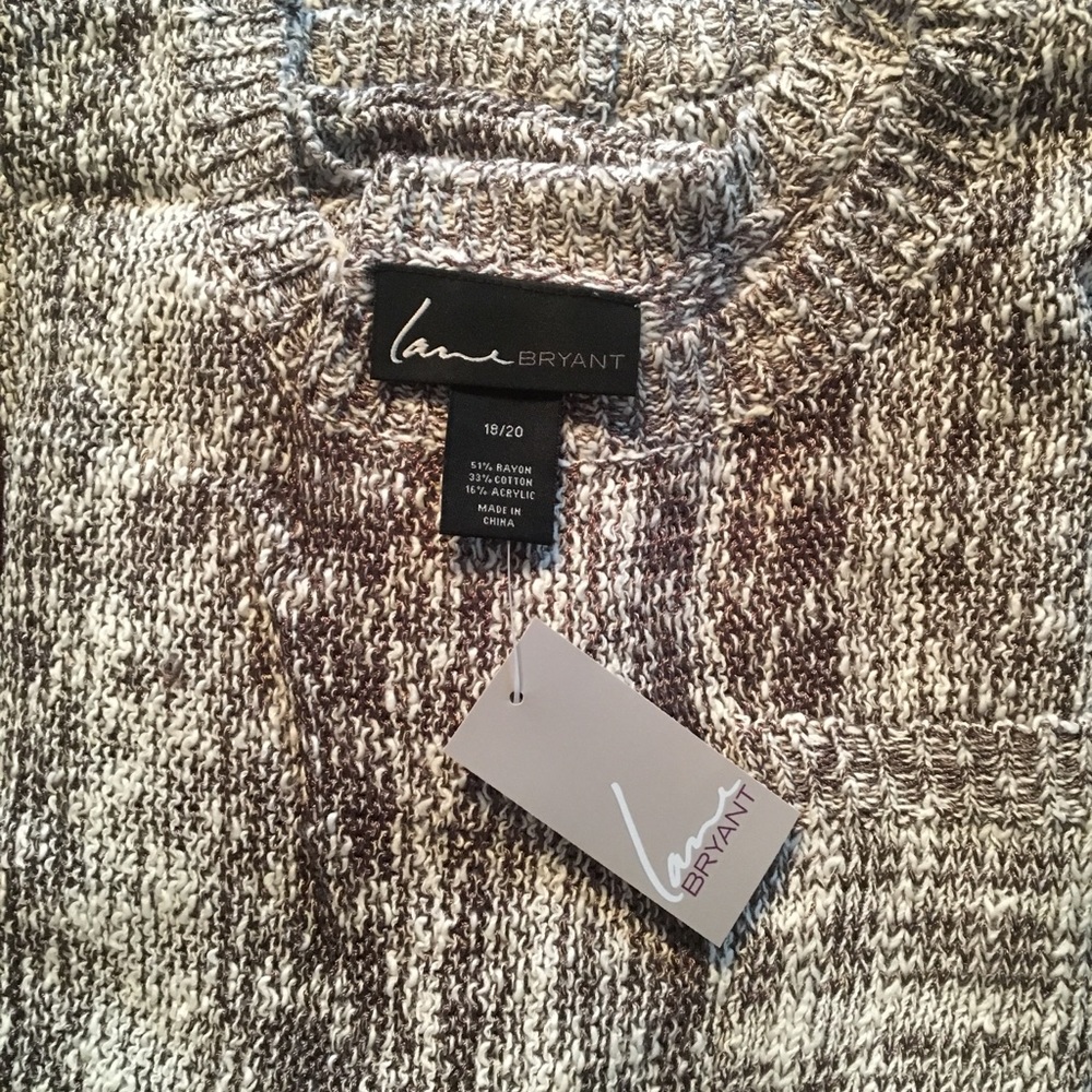 Lane Bryant: sweater tunic with pocket/ mushroom